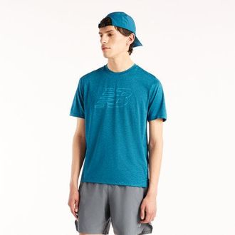 New Balance Mens RC Essential Graphic T-Shirt V2 in Blue Poly Knit, size 2X-Large