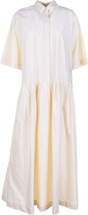 Fabiana Filippi Womens Long Shirt Dress Vanilla - Cream Cotton - Size EU 46 (Womens)