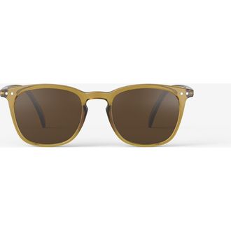 Izipizi E 49mm Trapeze Sunglasses in Golden Green at Nordstrom, Size +0.00