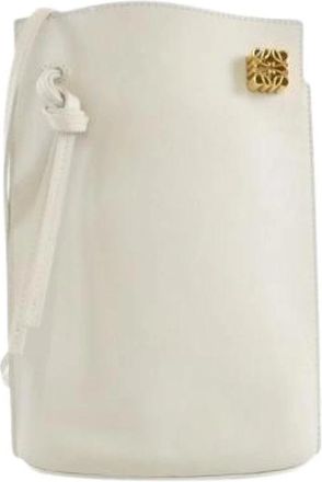 Loewe Pre-owned Dice Pocket Calf Shoulder Bag - Dames - Vintage Schoudertas - Wit - ONE Size - Leer - Vintage