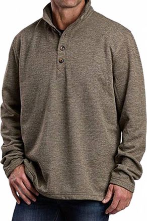 Stetson Quarter-Button Honeycomb Knit Sweater In Brown
