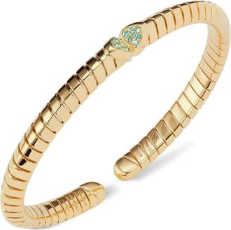 Marina B 18K yellow gold Trisolina paraiba tourmaline bangle bracelet