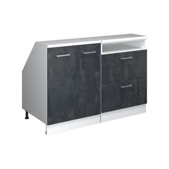 Vicco Conjunto De Armarios Para Techo Inclinado Rion, Hormig&oacute;n Negro, 120 Cm Lote De 2 Carcasas De Armario 60 Cm De Profundidad, Vicco