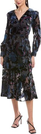 Marchesa Marchesa Rosa Velvet Burnout Midi Dress
