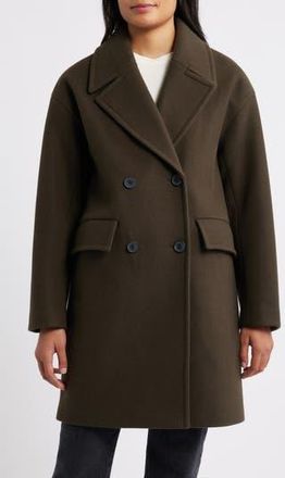 Lucky Brand Boxy Double Breasted Coat in Loden at Nordstrom Rack, Size X-Large