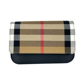 Burberry Cartera Haymarket Check y Piel - Bags - Mujer - Multicolor - ONE SIZE