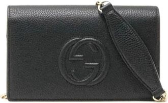 Gucci Soho Shoulder Bag in Black Leather