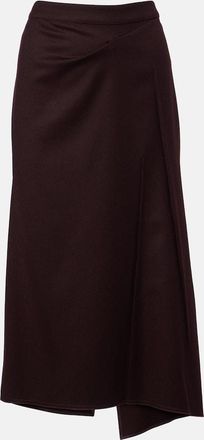 Victoria Beckham Draped virgin wool midi skirt