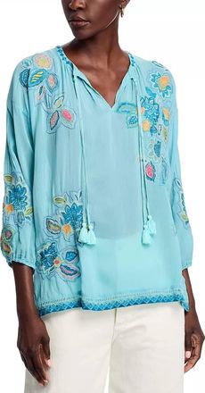 Johnny Was Margot Blouse In Marine Blue