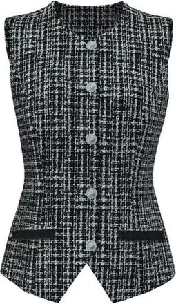 Guess Gilet in tweed - - Jackets - Donna - Nero - M