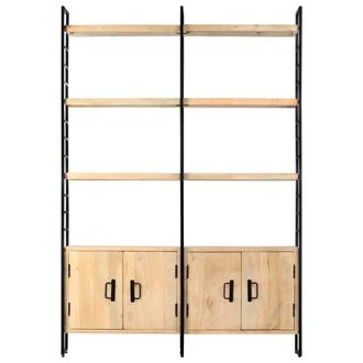 Berkfield Home 4-Tier Bookcase 124x30x180 cm Solid Mango Wood in Brown | Size: 124 x 30 x 180 cm