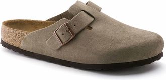 Birkenstock Womens Boston Suede Clog In Taupe