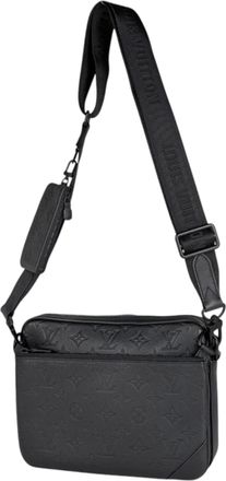 Louis Vuitton Black Noir Monogram Shadow Pouch Shoulder Bag (Pre-Owned)