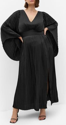 City Chic Carmina Long Sleeve Maxi Dress in Black at Nordstrom, Size Xxxs