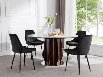 Vente-Unique Lotto di 6 sedie MASURIE - Velluto - Nero