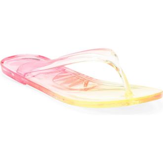 Jeffrey Campbell Beach Day Jelly Flip Flop in Yelllow Fuchsia Gradient at Nordstrom, Size 8