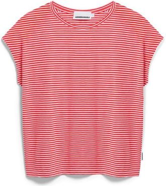 Armedangels Slub Jersey Stripe T-Shirt f&uuml;r Damen | rosa