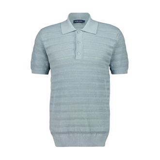 Frescobol Carioca Tops, Heren, Blauw, L, Katoen, Vidal Katoen Jacquard Polo