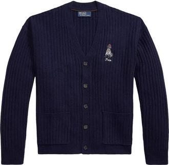 Polo Ralph Lauren Relaxed Fit Dog Motif Cardigan, Size X-Large