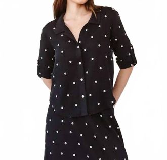 Bella Dahl Drop Collar Boxy Button Down Shirt In Cabana Dot