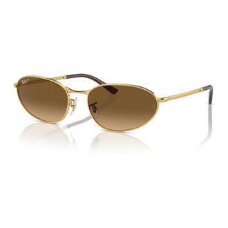 Ray-Ban Goud/bruin getinte Gepolariseerde zonnebril - unisex - Zonnebrillen - Geel - 59 MM - Accessoires