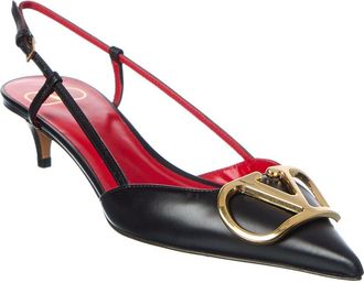 Valentino Vlogo Signature 40 Leather Slingback Pump