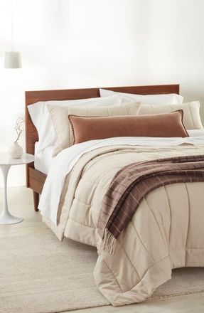 Nordstrom Organic Cotton M&eacute;lange Quilted Comforter & Shams Set in Beige Semolina at Nordstrom, Size Twin