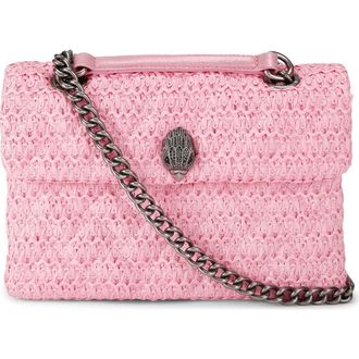 Kurt Geiger Kensington Raffia Convertible Shoulder Bag in Pink at Nordstrom