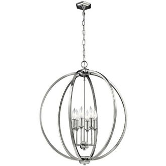 Feiss Feiss - Elstead Corinne - 6 Light Spherical Ceiling Pendant Polished Nickel, E14
