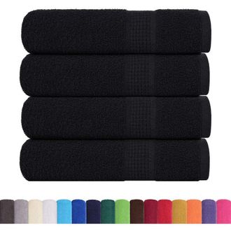 vidaXL Asciugamani da Bagno 4 pz Neri 100x150cm 360g/m&sup2; 100% Cotone Vidaxl