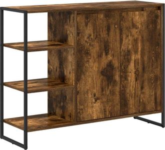 vidaXL Side Cabinet Smoke Oak 96.5 x 30 x 75 cm Engineered Wood vidaXL