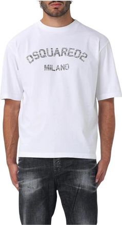 Dsquared2 Casual T-shirt met korte mouwen en print - Heren - T-shirts - Wit - S - Tops