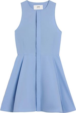 Ami sleeveless flared minidress - women - Cotton - 36 - Blue