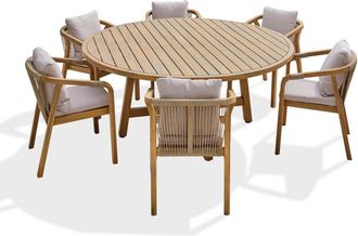 DCB Garden Serena - Juego De Comedor De Jard&iacute;n 6 Plazas En Madera De Acacia - Dcb Garden