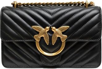 Pinko Womens Love One Mini Shoulder Bag In Black