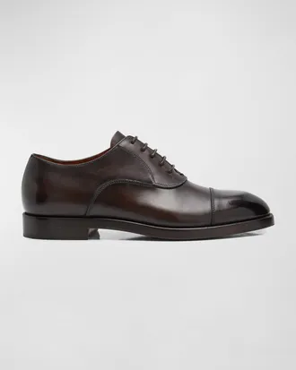 Ermenegildo Zegna Mens Torino Cap Toe Leather Oxfords