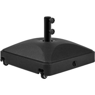 Yaheetech Homevive Base De Sombrilla Rellenable De Agua/arena 37kg Con Ruedas Bloqueables Para M&aacute;stiles De 38/48mm, Soporte De Parasol Resina Para Jard&iacute;n/terraz