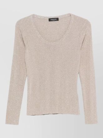 Fabiana Filippi scoop neck fine knit ribbed sweater