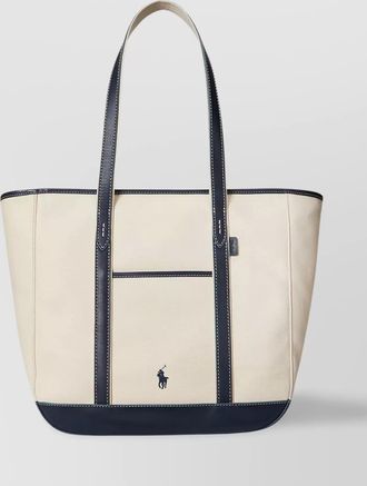 Polo Ralph Lauren canvas and leather shoulder bag