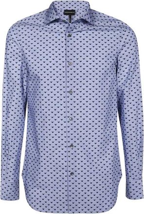 Emporio Armani Blauwe Casual Overhemden 6L1C861Nmtzf 723 - Heren - Casual Overhemden - Blauw - M - Overhemden