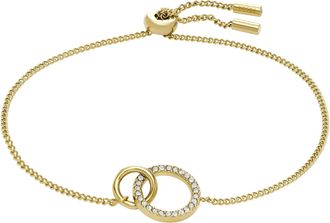 Fossil Womens Hazel Icons Gold-Tone Stainless Steel Chain Bracelet