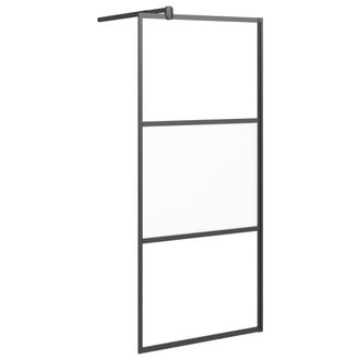 vidaXL Vidaxl - Mampara De Ducha Vidrio Esg Semiesmerilado Negro 80x195 Cm