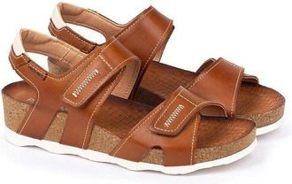 Pikolinos Sandalen met sleehak en klittenbandsluiting, van leer, MAHON