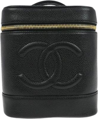 Chanel Pre-owned Handbags, female, Black, Size: ONE SIZE Pre-owned Vintage Leather Handbag