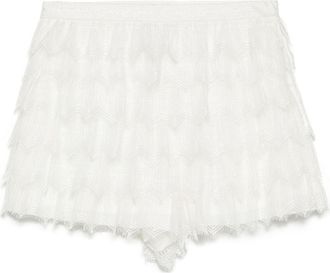 Shiatzy Chen Sense of Ink Collection silk lace shorts - White