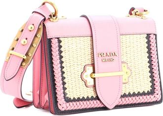 Prada Borsa a tracolla Cahier piccola in pelle - Rosa