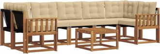 vidaXL Conjunto De Sof&aacute;s De Exterior 8 Uds. Natural Y Beige Vidaxl