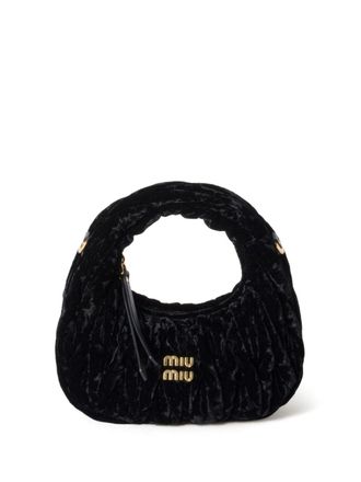 Miu Miu Wander fluwelen mini-tas - Zwart