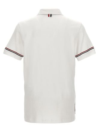 Thom Browne RWB Stripe Polo Shirt - White