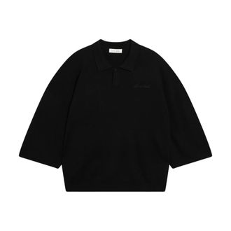 Fear of God Signature 3/4 Mouw Gebreide Polo uit de jaren 90 - Heren - Tops - Zwart - Maat: XL Wol